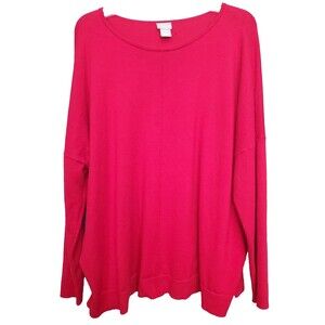 Chico's Touch of Cashmere Red Long Sleeve Sweater Size 3 (XL)